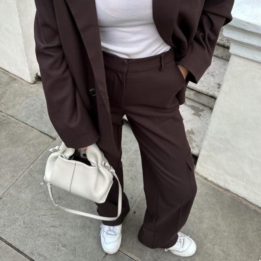 NA-KD Cargo Suit Pants Brown Trousers